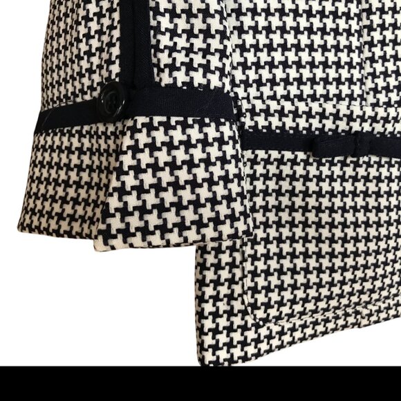 Sag Harbor Vintage Houndstooth Blazer: 80s Black White Textured Jacket, Size 8 - Picture 8 of 14